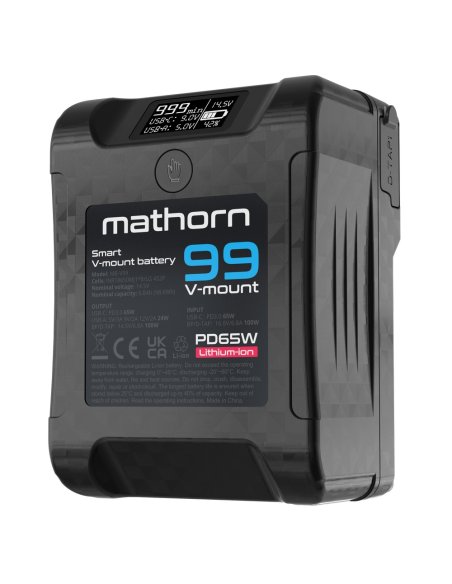 Akumulator Mathorn MB-V99 6800mAh PD65W OLED USB-C 99Wh V-mount