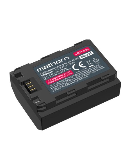 OUTLET: Battery Mathorn MB-222 Ultimate 2400mAh USB-C replacement for NP-FZ100 (EOL)