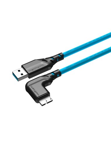 Kabel fotograficzny Mathorn MTC-521 5m 10Gbps USB A - MicroB 90° ArcticBlue