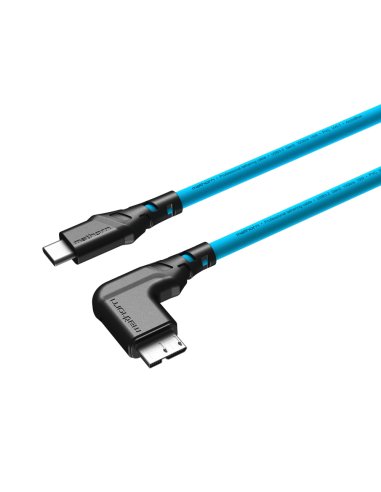 Kabel fotograficzny Mathorn MTC-531 5m 10Gbps USB C - MicroB 90° ArcticBlue