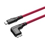 Mathorn tethering cable MTC-231M 2m 10Gbps USB C - MicroB 90° ArcticBlue