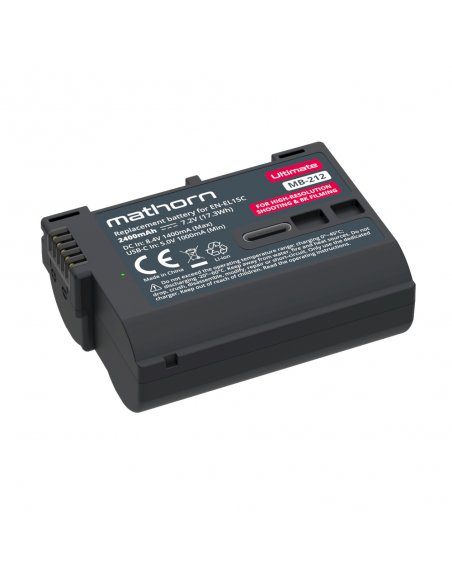 OUTLET: Mathorn battery MB-212B 2400mAh Ultimate USB-C replacement for EN-EL15C Nikon Z8 Zf (EOL)