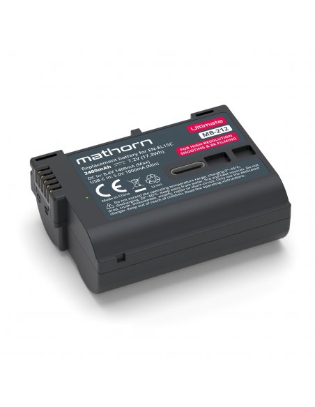 OUTLET: Mathorn battery MB-212B 2400mAh Ultimate USB-C replacement for EN-EL15C Nikon Z8 Zf (EOL)