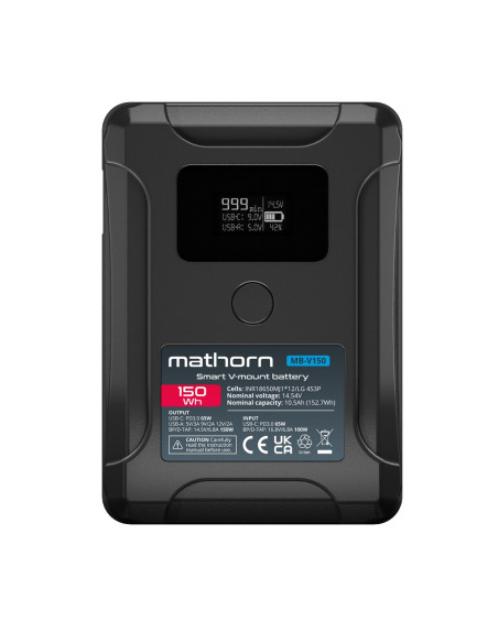 Akumulator Mathorn MB-V150 10500mAh PD65W OLED USB-C 150Wh V-mount