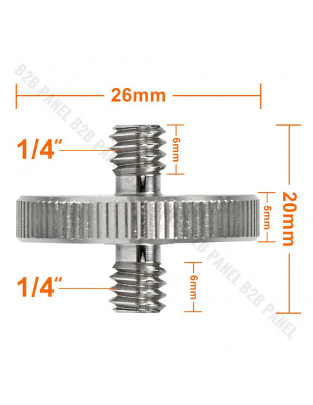 GlareOne Two Side Screw Male 1/4" - Male 1/4"