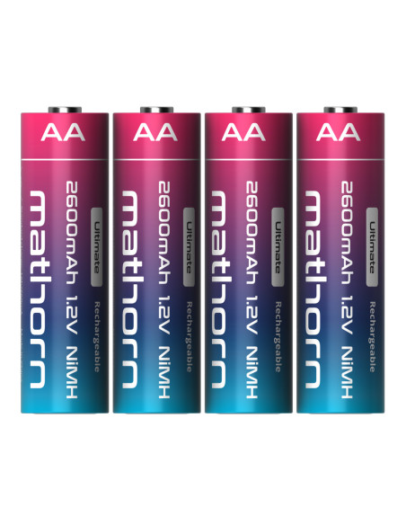 (EOL) Zestaw akumulatorów Mathorn Ultimate AA NiMH 2600 mAh HR6 1.2V 4szt MB-AA2600NH-4P (EOL)