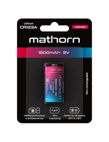 Mathorn Ultimate CR123A 1500mAh Lithium Battery...