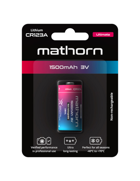 Mathorn Ultimate CR123A 1500mAh Lithium Battery