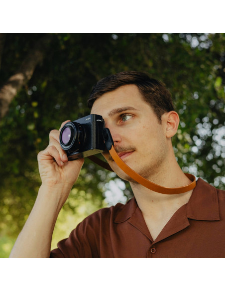 Pasek Peak Design Form Leather Camera Strap Neck Amber- bursztynowy