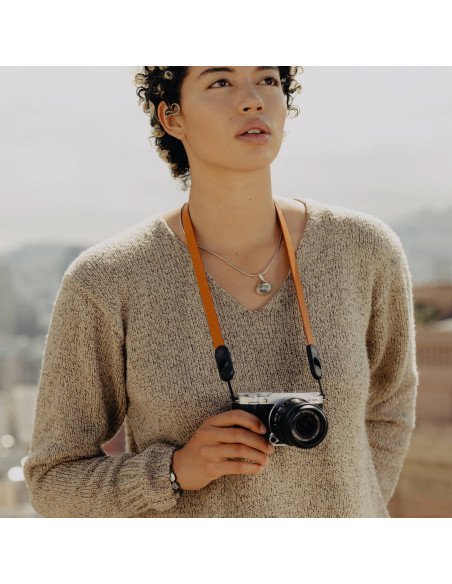 Pasek Peak Design Form Leather Camera Strap Neck Amber- bursztynowy