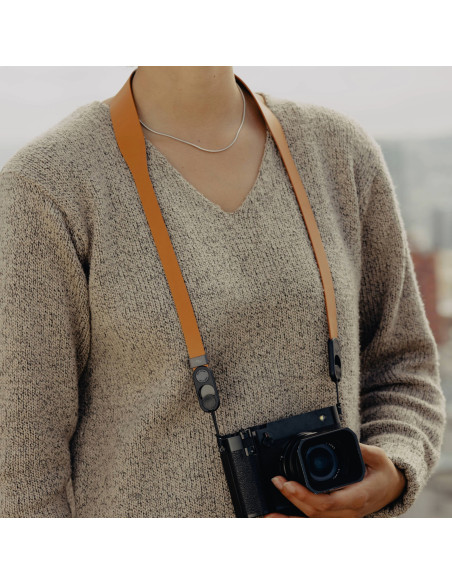 Pasek Peak Design Form Leather Camera Strap Short Amber- bursztynowy