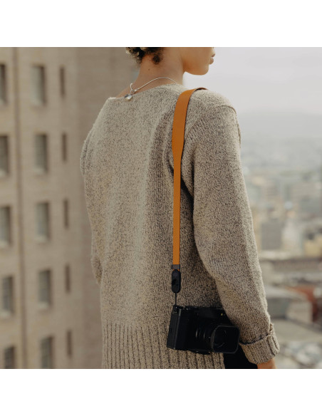 Pasek Peak Design Form Leather Camera Strap Short Amber- bursztynowy