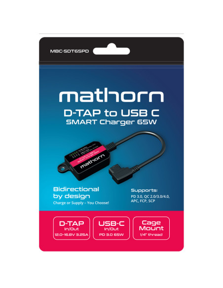 Dwukierunkowy adapter Mathorn MBC-SDT65PD D-TAP na USB-C 65W z funkcjami Smart