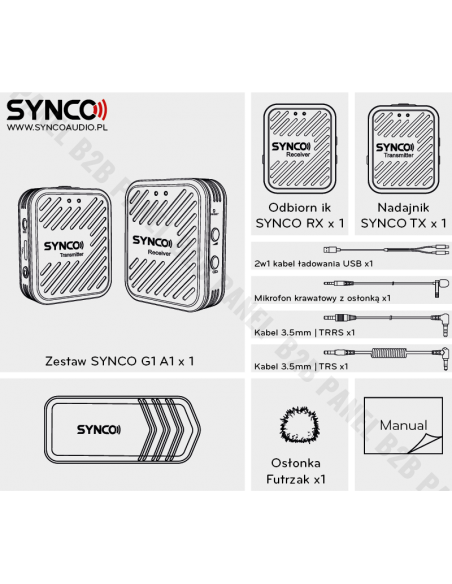 Synco G1 A1 bezprzewodowy system mikrofonowy 2,4 GHz