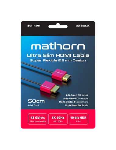 Kabel wideo Mathorn Ultra Slim 2.5mm HDMI do...