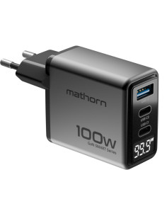 Mathorn USB Wall Charger 100W GaN C2A1 PD3.0 QC4.0 LED EU