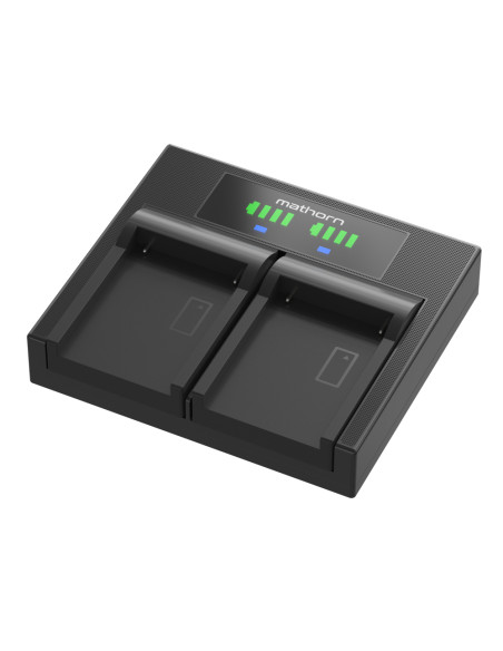 Mathorn MBC-DX240 Dual-Channel Charger with Adapters for OM SYSTEM BLX-1