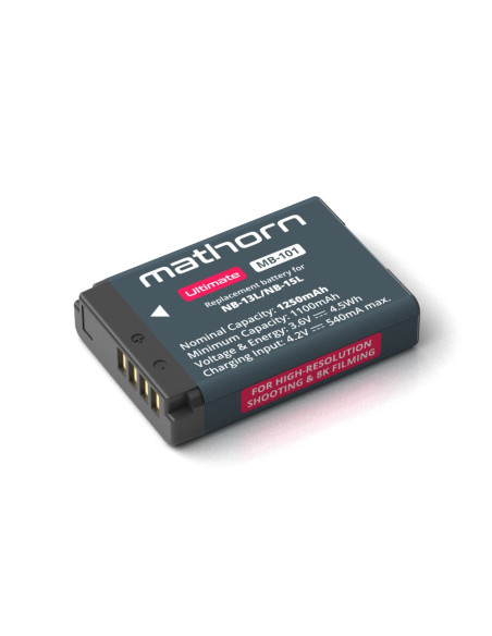 Mathorn battery MB-101 Ultimate 1250mAh 3.6V for Canon NB-13L/15L