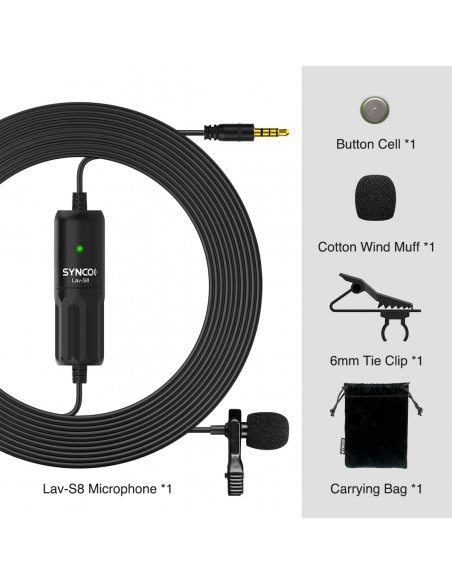 Synco S8 lavalier microphone - mini-jack 3,5 mm