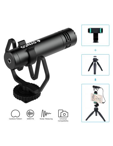 Synco M1P mikrofon nakamerowy + mini statyw +...