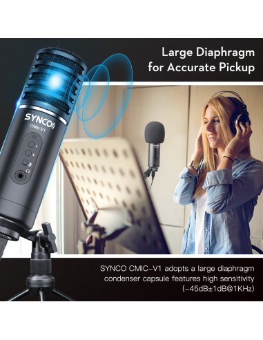 Synco V1 USB Microphone with Monitor - Condenser