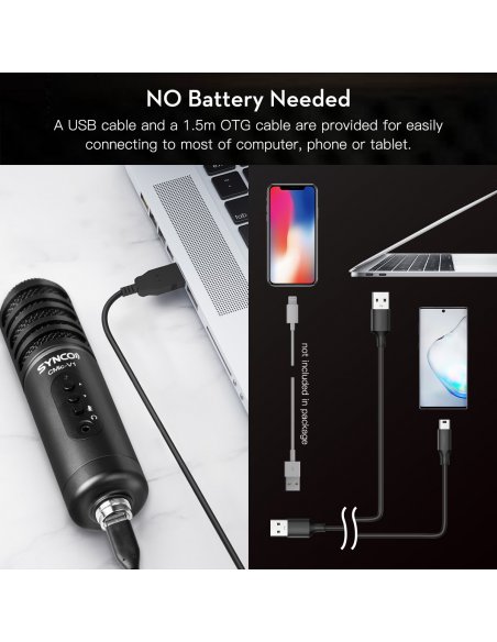 Synco V1 USB Microphone with Monitor - Condenser