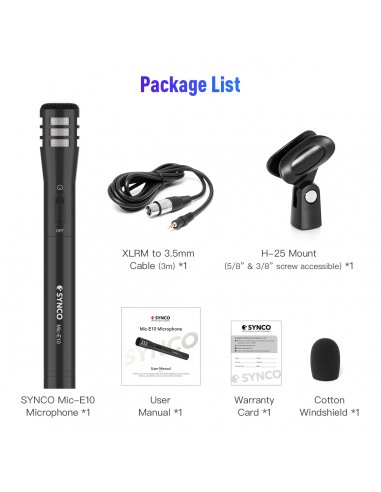 Synco E10 Vocal Microphone - Cardioid Electret