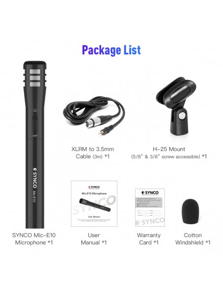 Synco E10 Vocal Microphone - Cardioid Electret