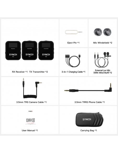 Synco G2 A2 Wireless Microphone System 2,4 GHz with screen