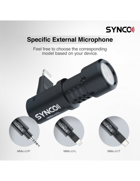 Synco U1P mikrofon kardioidalny do smartfonów - tabletów - złącze TRRS 3.5mm