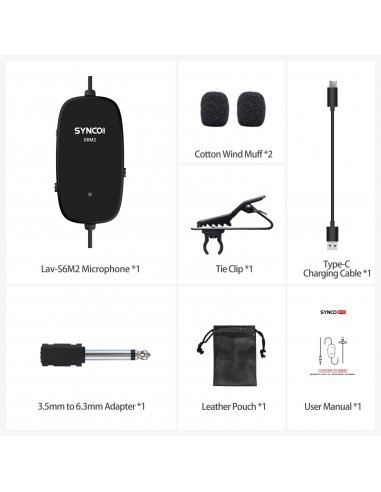 Synco S6M2 lavelier microphone with monitor and...