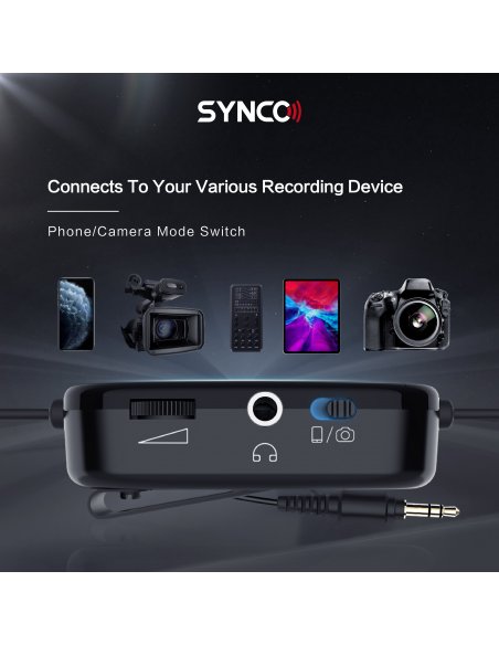 Synco S6M2 lavelier microphone with monitor and LowCut filter