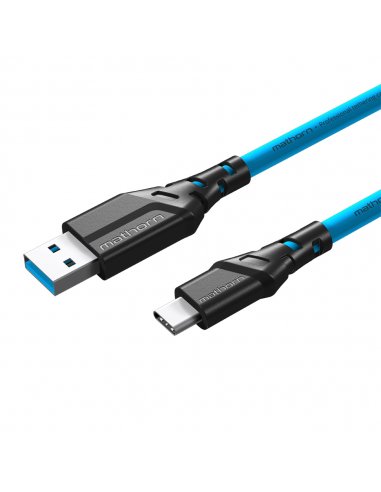 Mathorn tethering cable MTC-500 5m 10Gbps 60W USB C-A ArcticBlue