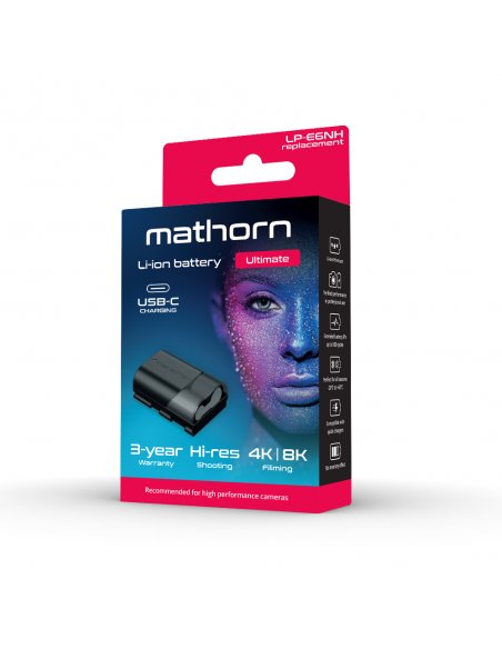 OUTLET: Bateria Mathorn MB-202 Ultimate 2400mAh USB-C zamiennik LP-E6NH (EOL)