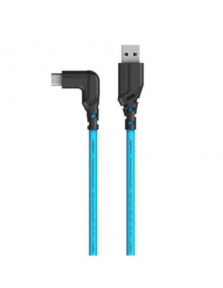 Mathorn tethering cable MTC-201 2m 10Gbps 60W USB A-C90 ArcticBlue