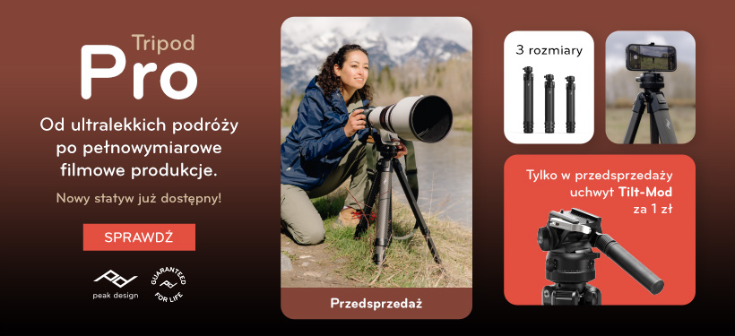 Peak Design przedsprzedaz statywów Pro